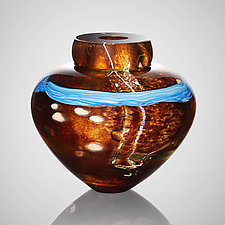 Earthtone Emperor Bowl by Randi Solin (Art Glass Vessel)