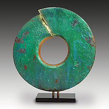 Wisdom with Green Patina by Cheryl Williams (Ceramic Sculpture)