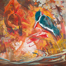 Kingfisher and Fisherman by Shannon Bueker (Acrylic Painting)