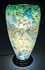 Green and Blue Glass Lamp II by Curt Brock (Art Glass Table Lamp)