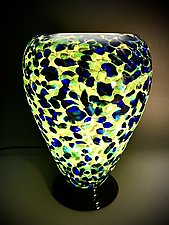 Blue, Yellow & Green Table Lamp by Curt Brock (Art Glass Table Lamp)