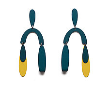 Link Earrings with Asymmetrical Drops by Ashley Buchanan (Brass Earrings)