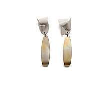 Fold & Drop Earrings by Ashley Buchanan (Brass & Silver Earrings)