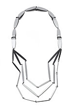 Folded Collar Gradient Links Necklace by Ashley Buchanan (Silver & Brass Necklace)