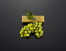 Green Grapes Brooch by Carole Grisham (Mixed Media Brooch)