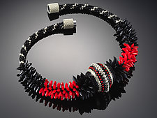 Scarlet Tanager Necklace by Carole Grisham (Beaded Necklace)