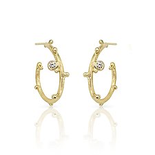 Bramble Hoop Earrings by Leia Zumbro (Gold & Stone Earrings)