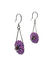 Purple Swing Earrings by Kathy King (Beaded Earrings)