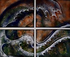 Stormy Sea by Cynthia Miller (Art Glass Wall Sculpture)