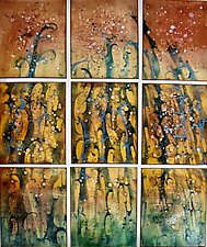 Dancing Fireflies by Cynthia Miller (Art Glass Wall Sculpture)