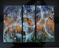 Blue Champagne Trio by Cynthia Miller (Art Glass Wall Sculpture)