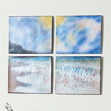 Beach Quartet by Cynthia Miller (Art Glass Wall Sculpture)