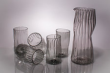 Wabi-Sabi Pitcher and Water Cups by Andrew Iannazzi (Art Glass Drinkware)