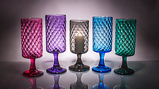 Footed Hurricane by Andrew Iannazzi (Art Glass Candleholder)
