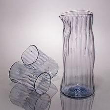 Wabi-Sabi Pitcher and Cups by Andrew Iannazzi (Art Glass Drinkware)