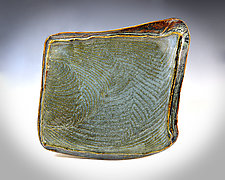 Blue-Green Stoneware Platter by Tom Neugebauer (Ceramic Platter)