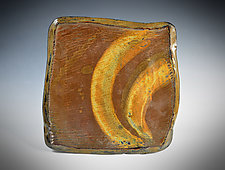 Square Stoneware Platter with Brushstrokes by Tom Neugebauer (Ceramic Platter)