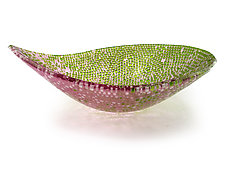 Nido 24 Pale Ruby Pink and Spring Green Bowl by Joseph Enszo (Art Glass Bowl)