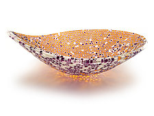 Nido 19 Marigold and Violet Bowl by Joseph Enszo (Art Glass Bowl)