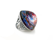 Night/Dazed Planetary Dome Ring by Jennifer Merchant (Acrylic Ring)