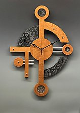 Stir It Up Centerpiece Clock by Jacob Rogers Art (Wood & Metal Clock)