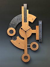 Artist Choice Centerpiece Clock by Evy Rogers and Joe  Jacob (Metal and Wood Clock)