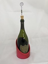 Wine Stand in Red by Evy Rogers and Joe  Jacob (Metal Coaster)