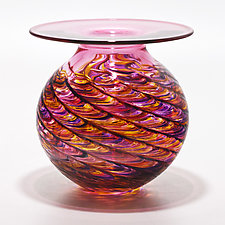 Optic Rib Flared Lip by Michael Trimpol and Monique LaJeunesse (Art Glass Vase)