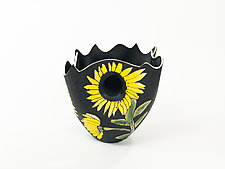 Sunflower Portal to Night by Jean Elton (Ceramic Vase)