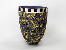 A Formal Passion for Purple II by Jean Elton (Ceramic Vase)