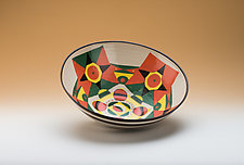 Only Good Things Happen at the Corner of Orange and Lime! by Jean Elton (Ceramic Bowl)
