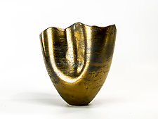 Golden Waves II by Jean Elton (Ceramic Vase)