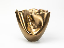 Golden Waves II by Jean Elton (Ceramic Vase)