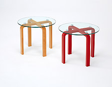 CURVEiture Round Side Table by Carol Jackson (Wood Side Table)