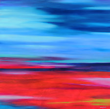 Blue and Red by Mary Johnston (Oil Painting)