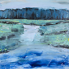 Blue Stream Landscape by Janice Sugg (Oil Painting)