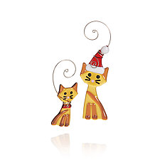 Christmas Kittens by Kimberly Rich (Art Glass Ornament)