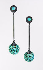 Beaded Turquoise Drop Earrings by Julie Long Gallegos (Beaded Earrings)