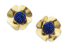 California Poppy Earrings by Julie Long Gallegos (Gold & Stone Earrings)
