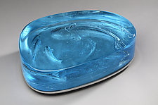 Aquamarine Koi Pond by Tomo Sakai and Eric Cruze (Art Glass Sculpture)