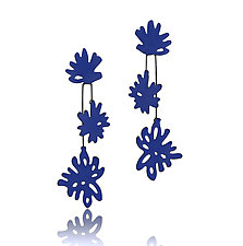 Linear Flower Dangle Earrings by Joanna Nealey (Enameled Earrings)