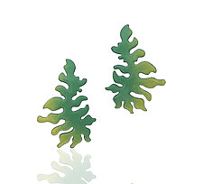 Kelp Earrings by Joanna Nealey (Silver & Enamel Earrings)