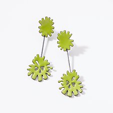 Block Flower Earrings by Joanna Nealey (Enameled Earrings)