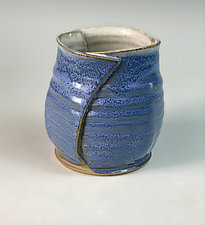 Folded Yunomi in Sky Blue by Thomas Harris (Ceramic Drinkware)