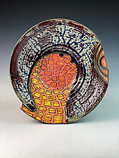 Patterned Plate With Ash by Thomas Harris (Ceramic Wall Platter)