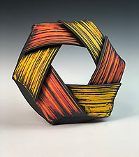 Mise En Abyme : Folded Wall Sculpture by Thomas Harris (Ceramic Wall Sculpture)