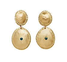 Mesopotamia Bronze Blue Topaz Earrings by Julie Cohn (Bronze Earrings)