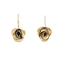Bronze Petite Rose Earrings by Julie Cohn (Bronze Earrings)