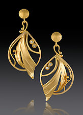 Leaf Diamond Earrings by Rosario Garcia (Diamond & Gold Earrings)