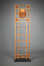 Tall Madrone Burl Mission Clock by Robert Krantz (Wood Clock)